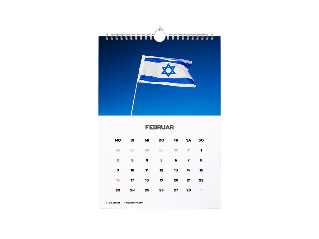 Wandkalender 2026 | Modell Israelflagge