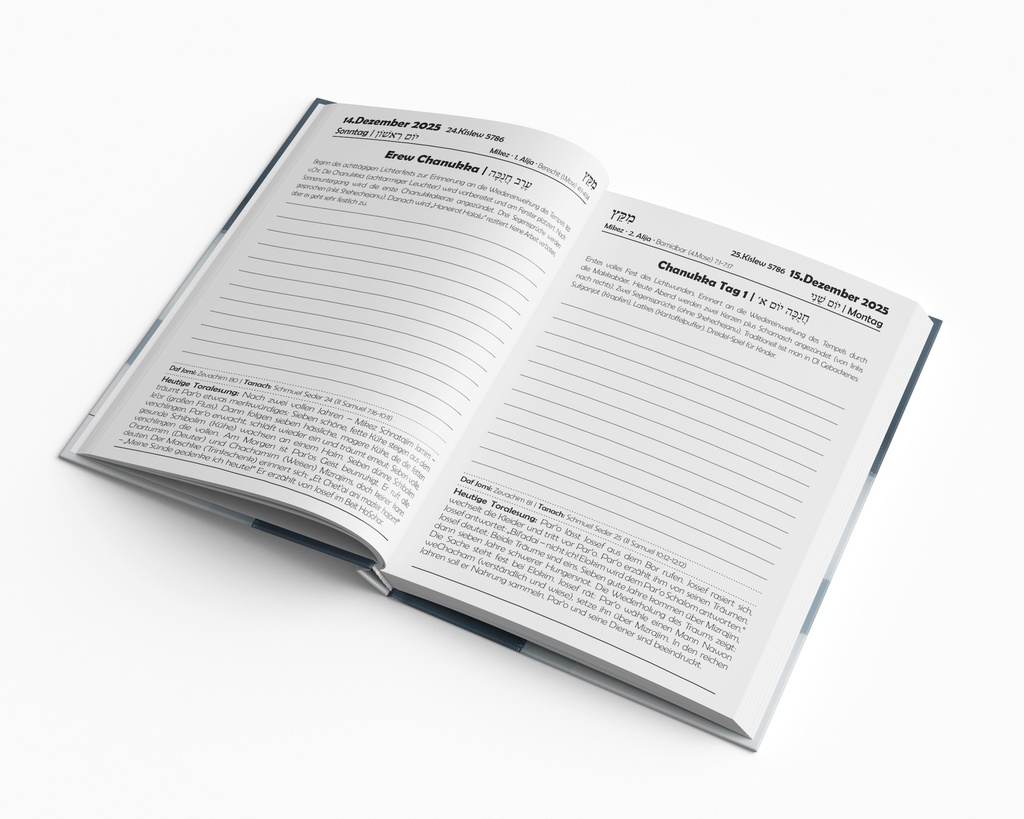 Jüdischer Taschenkalender mit Toralesungen für jeden Tag + Zmanim | 5786 