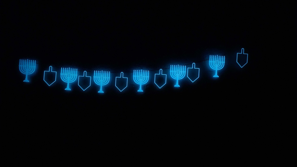 Leuchtgirlande | Chanukka-Symbole