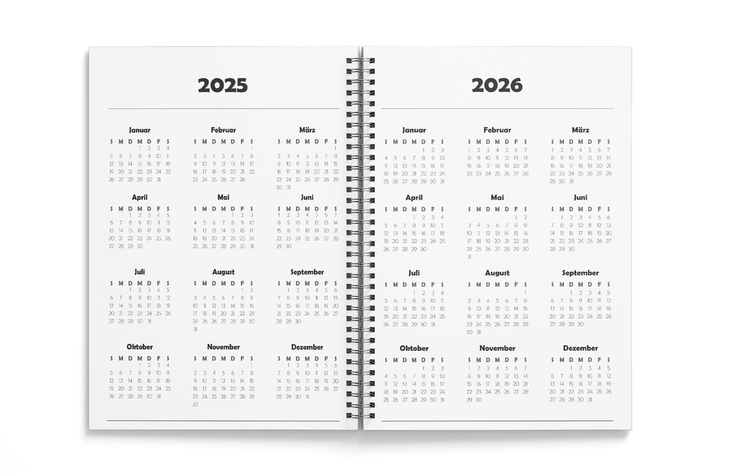 Jüdischer Taschenkalender | 5786 (2025-2026) | Minimalistisch