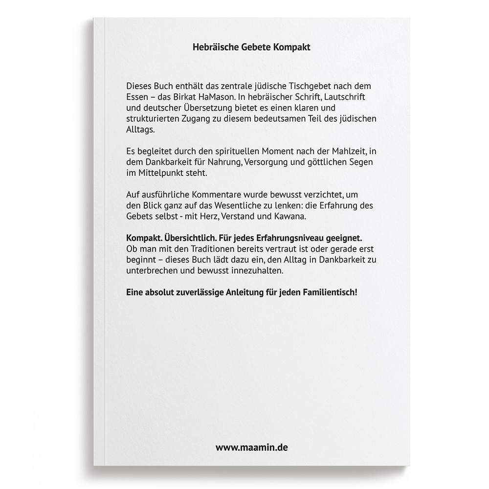 Birkat HaMason | Gebete nach der Mahlzeit 