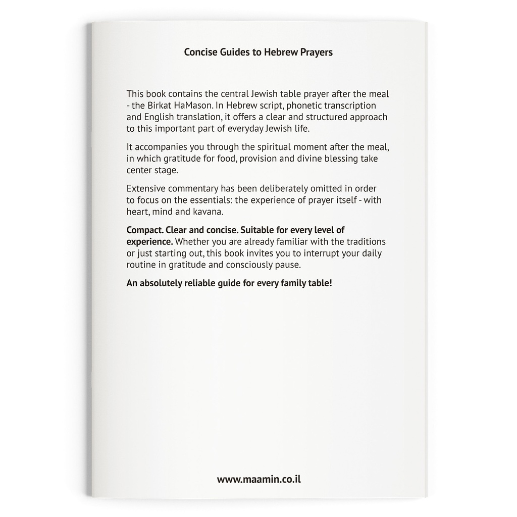Birkat HaMason | Gebete nach der Mahlzeit 