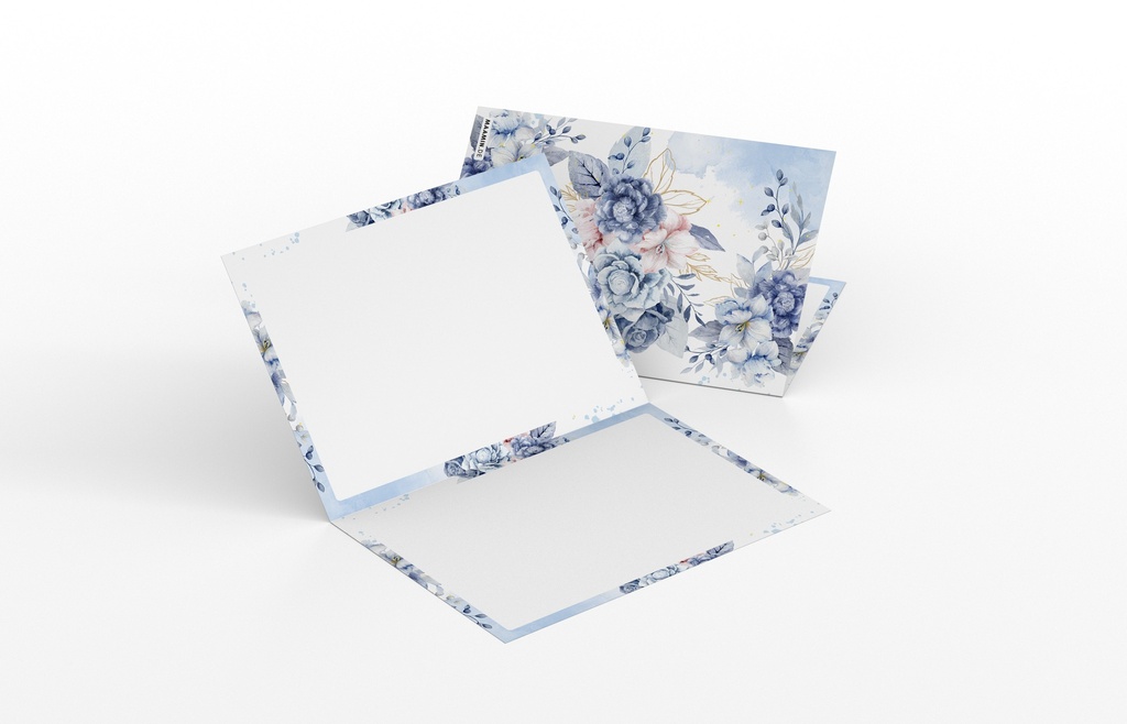 Doppelkarte | zur Bat Mizwa | Blue flowers 