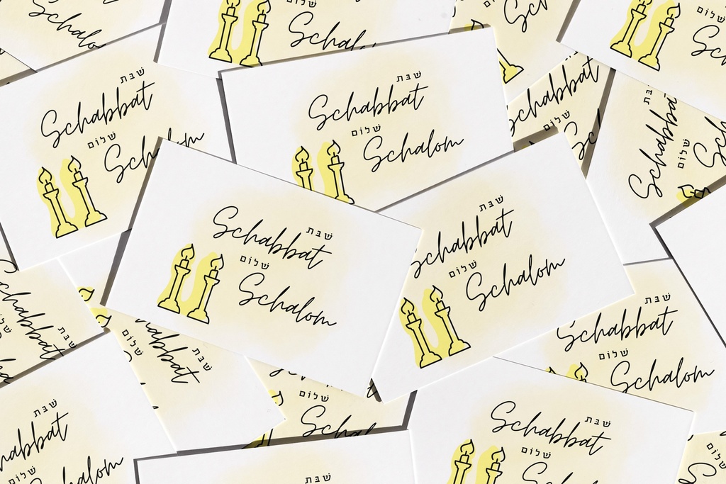 Schabbat Schalom - Stil 3 | 30 x GiveAway-Kärtchen