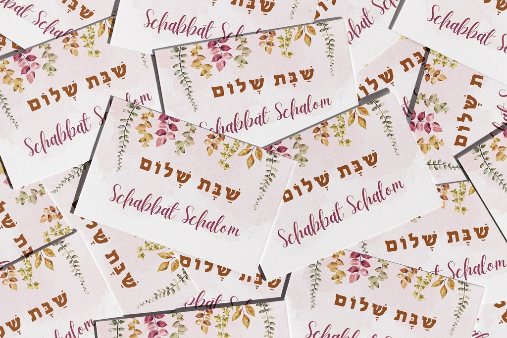 Schabbat Schalom - Stil 1 | 30 x GiveAway-Kärtchen