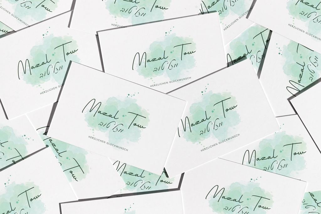 Mazal Tow - Stil 3 | 30 x GiveAway-Kärtchen