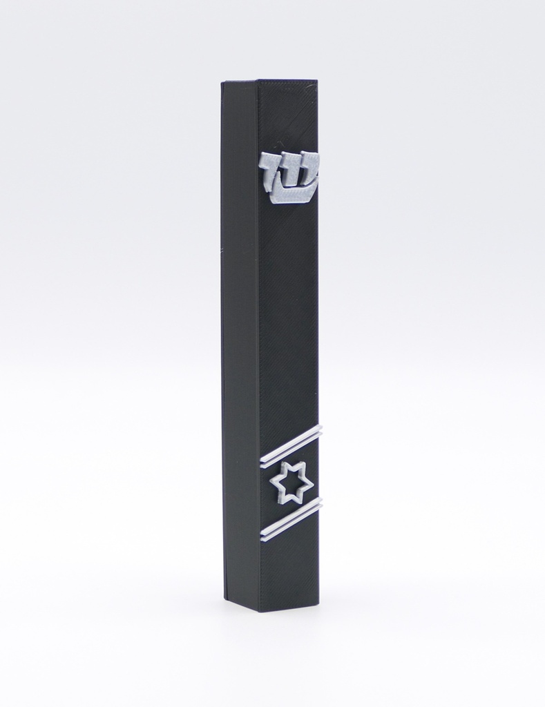 Schwarze Mesusa | Symbole in Silber