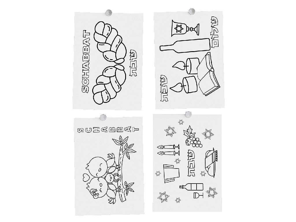 Ausmalkarten für Schabbat | Set 7.3.d.1