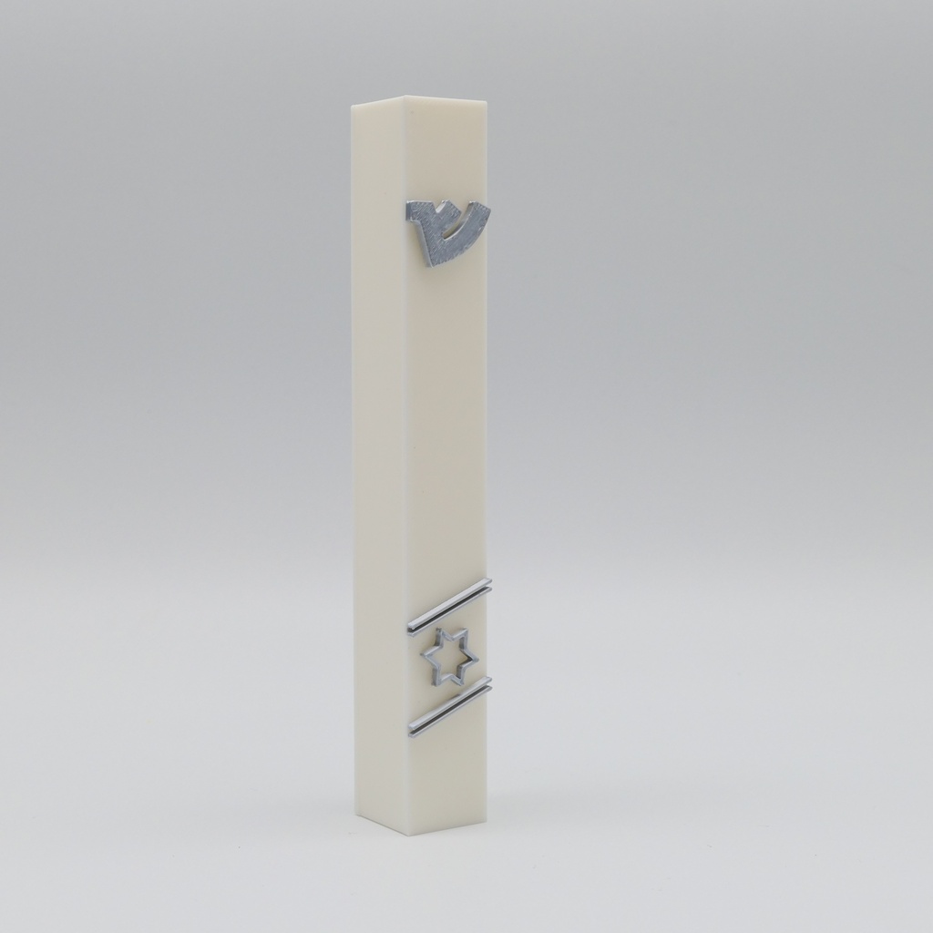Weiße Mesusa | Symbole in Silber