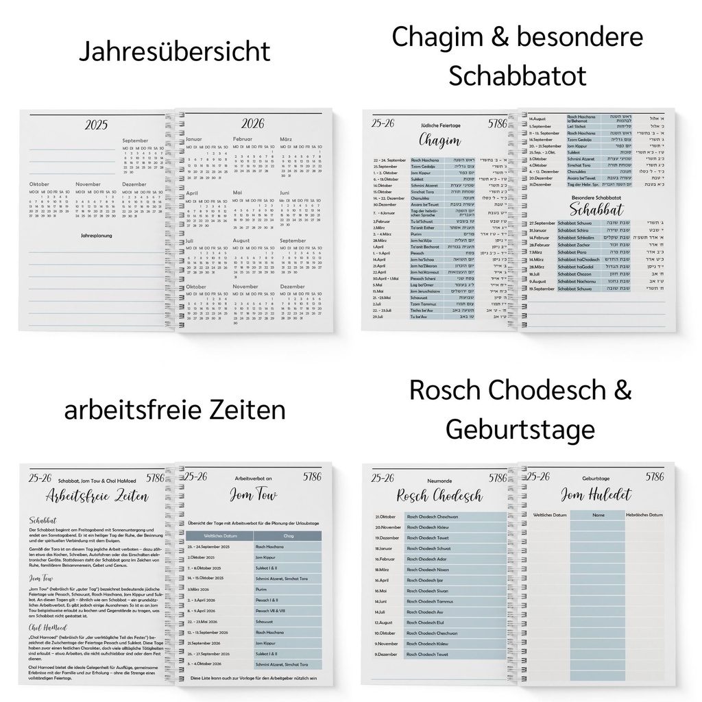 Jüdischer Taschenkalender | 5786 (2025-2026) | Deutsch 