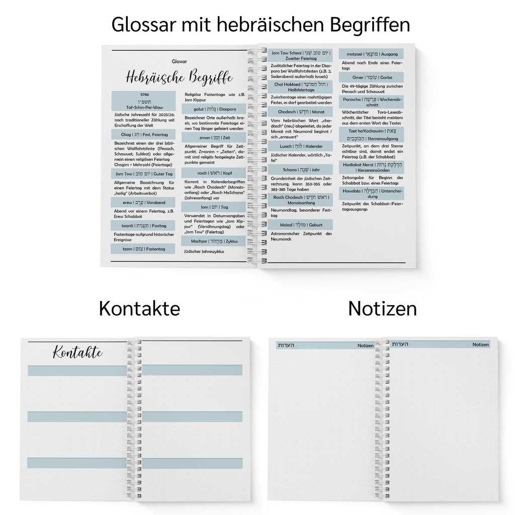 Jüdischer Taschenkalender | 5786 (2025-2026) | Deutsch 
