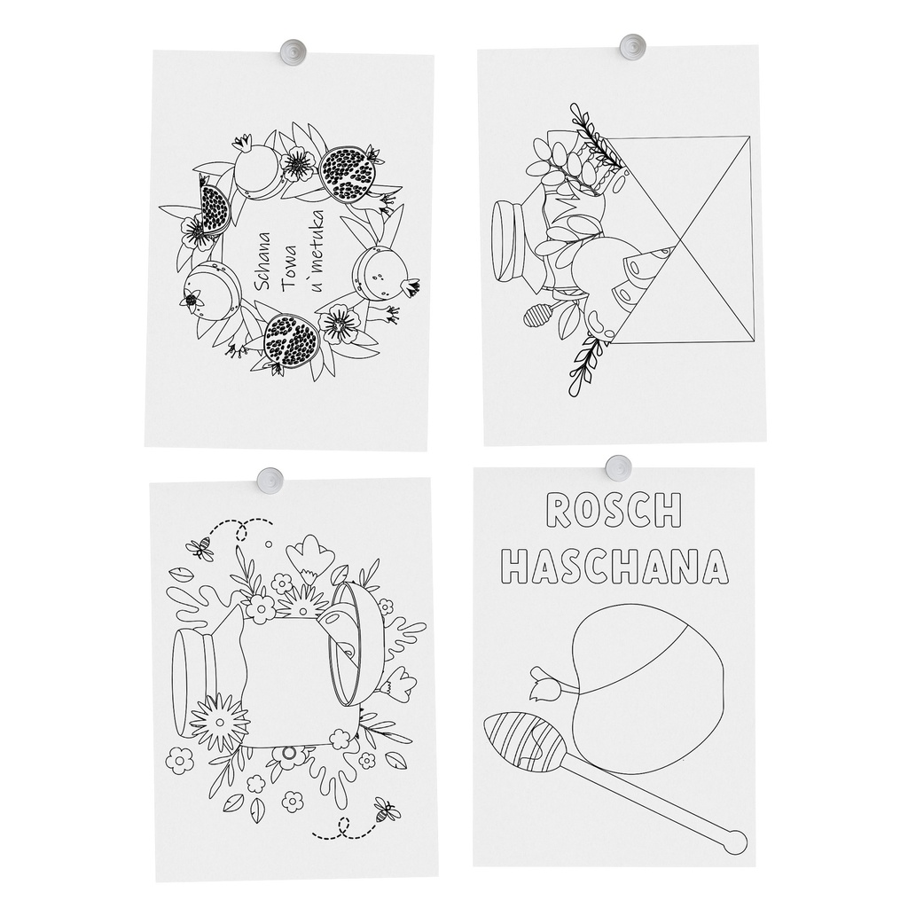 Ausmalkarten für Rosch Haschana | Set 1.3.d.1
