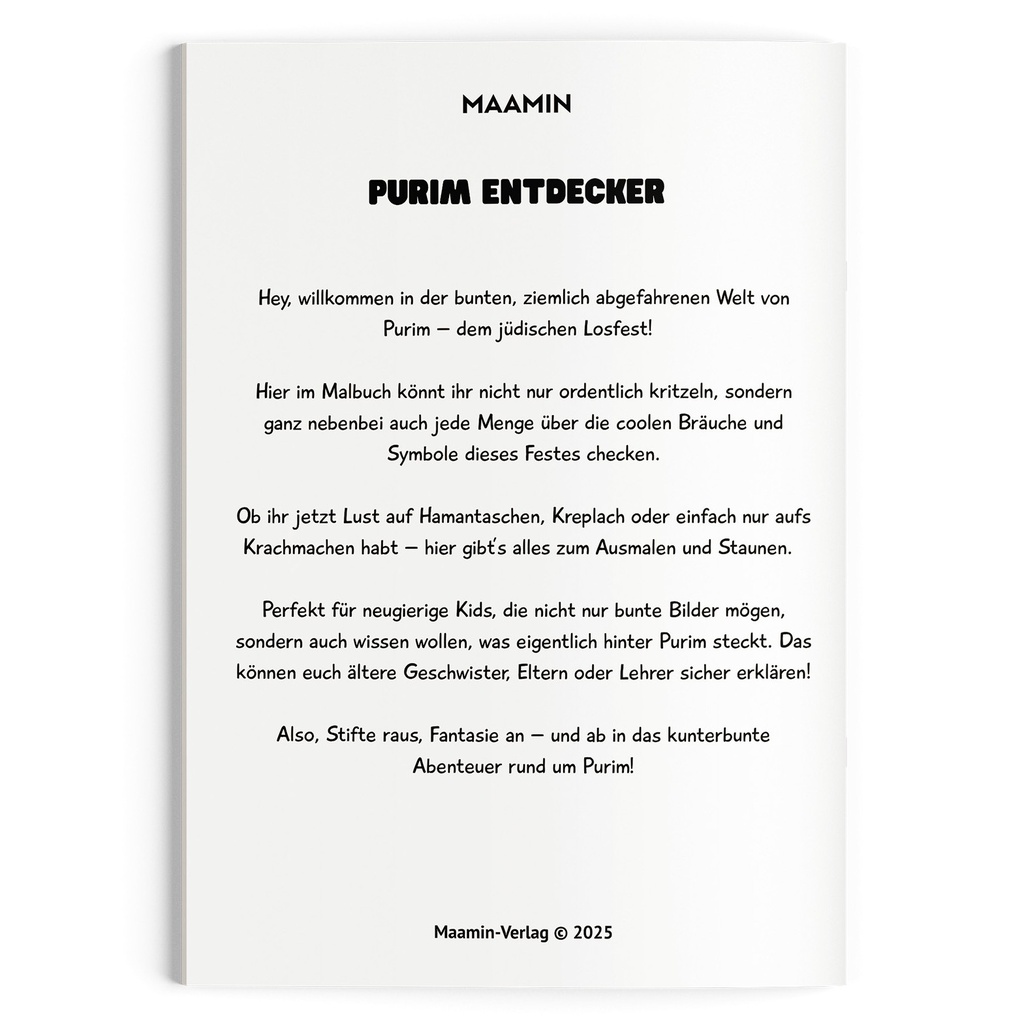 Ausmalbuch | Purim | 32 Seiten 