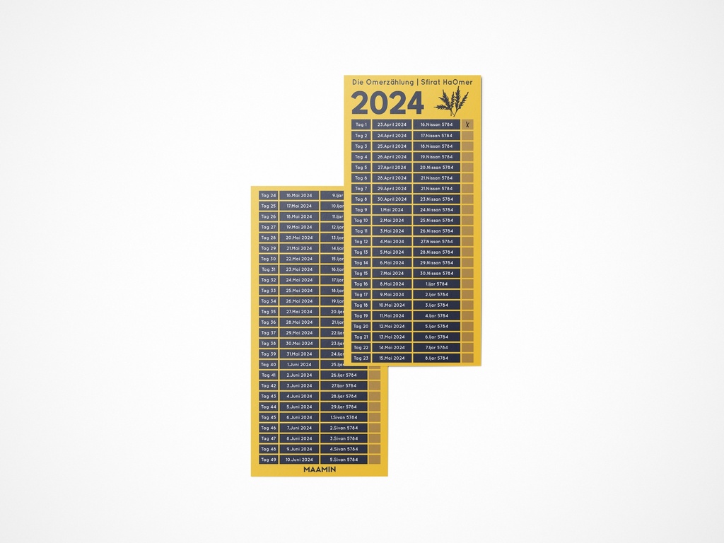 Sfirat HaOmer 2025 | Lesezeichen zum Ankreuzen
