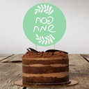 Cake topper | Passover Sameach | Hebrew | Lime green