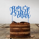Cake Topper | Am Israel Chai | English | Blue