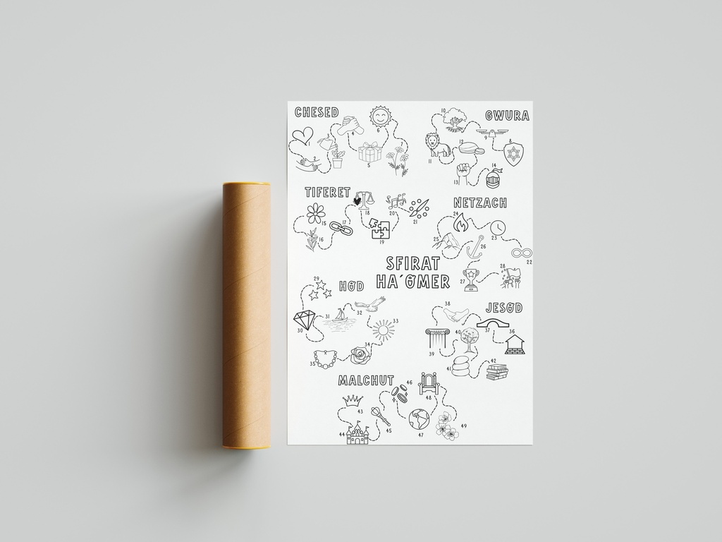 Ausmalposter für Sfirat Ha'Omer