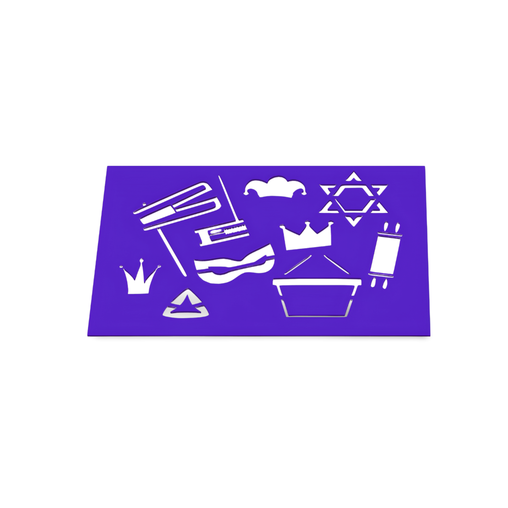 Stencil | Malschablone mit Purim-Symbolen 