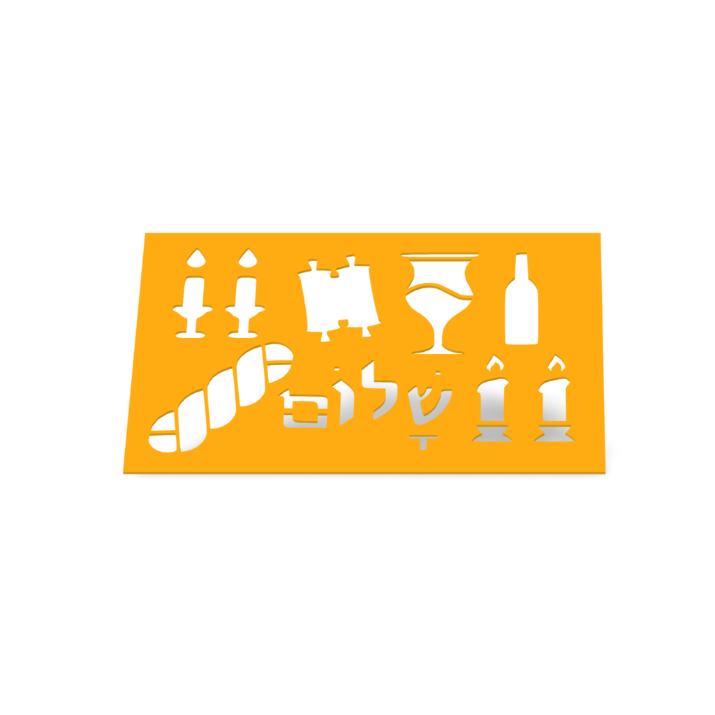 Stencil | Malschablone mit Schabbat-Symbolen 