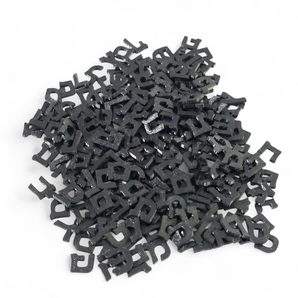 3D-Buchstabensalat | 270 hebräische Buchstaben | 15 mm hoch 
