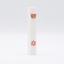 White mezuzah | Copper symbols