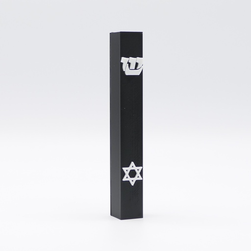 Black mezuzah | Symbols in white