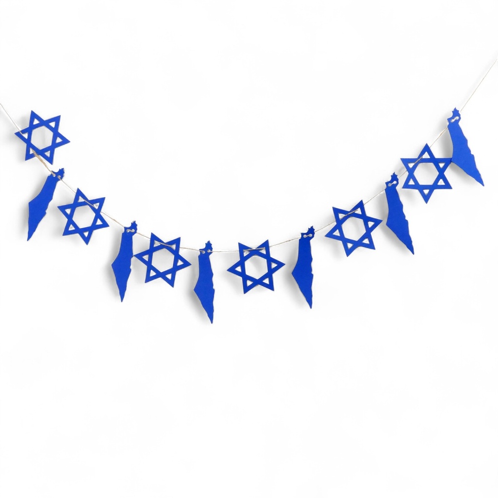Farbige Girlande | Israelkarten & Davidsterne