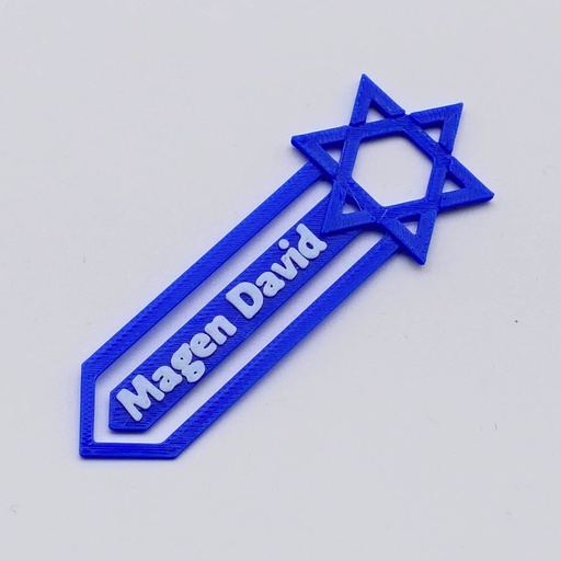 [G0397] 3D-Bookmark | Star of David | English Style