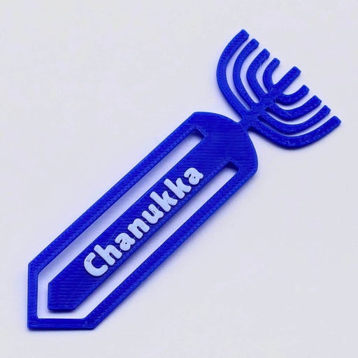 [G0390] 3D-Bookmark  | Hanukkiah | DE Style