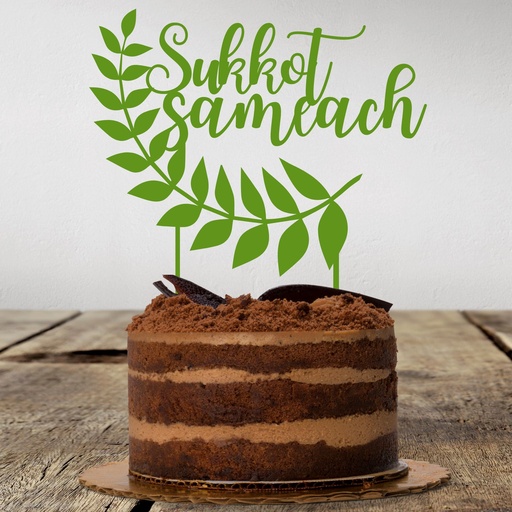 [G0429g] Torten Topper | Sukkot Sameach | Deutsch | Grün