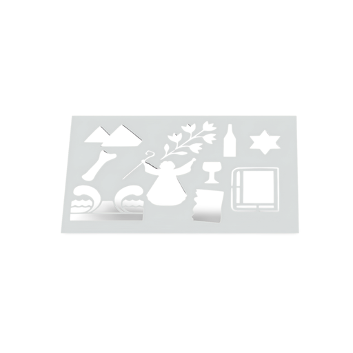 [G0485-5-1] Stencil | Coloring stencil with Pessach symbols