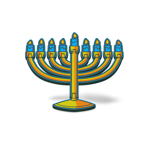 [G0484-3] Flexible Toy | Hanukkah | Hanukkiah