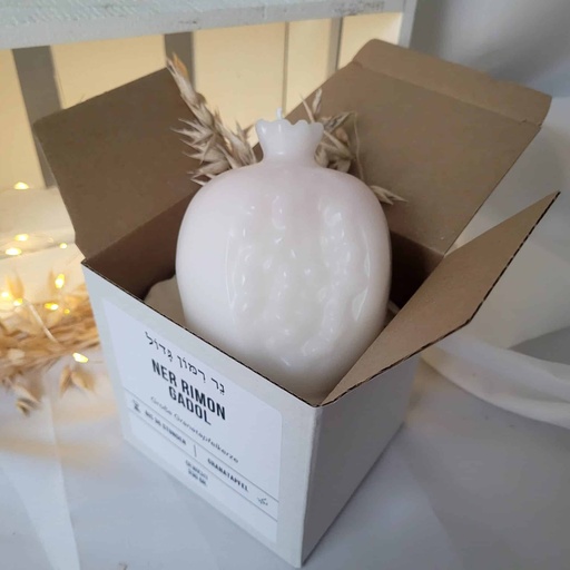 [G0025w] Holiday candle | Rimon Gadol | 1 piece: White