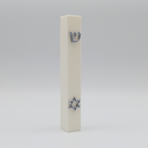 Weiße Mesusa | Symbole in Silber
