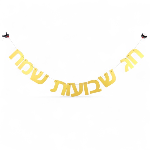 [G0130] Glänzende Hebräische Girlande | Chag Schawuot Sameach