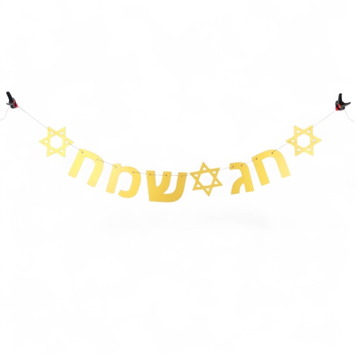 [G0134] Glänzende Hebräische Girlande | Chag Sameach (ein fröhliches Fest)
