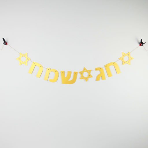 [G0134] Glänzende Hebräische Girlande | Chag Sameach (ein fröhliches Fest)
