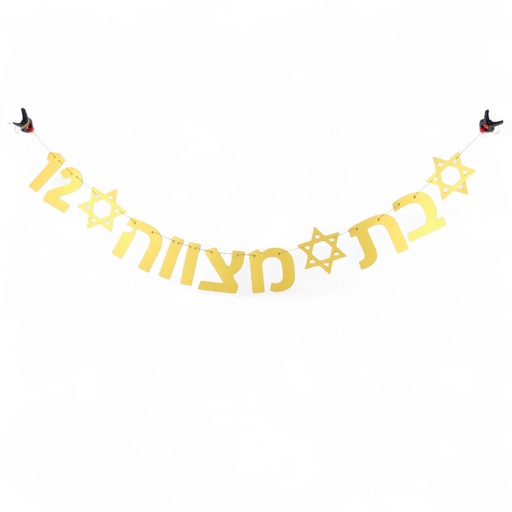 [G0187] Shiny Hebrew garland | Bat Mitzvah
