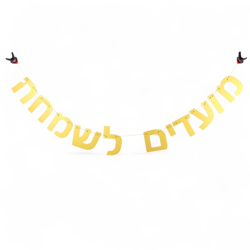 [G0189] Shiny Hebrew garland | Moadim le'simcha (happy holidays in between)