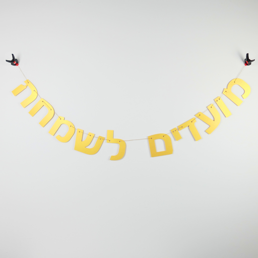 [G0189] Shiny Hebrew garland | Moadim le'simcha (happy holidays in between)