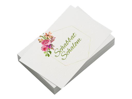 Schabbat Schalom - Stil 2 | 30 x GiveAway-Kärtchen