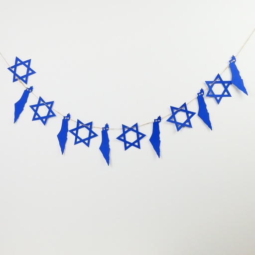 [G0313] Colored garland | Israel cards & Stars of David