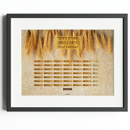 [G0324] Sfirat Ha'Omer 2025 | Kalender zum Ankreuzen | A3-Poster